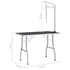 Dog Grooming Table Black and Silver
