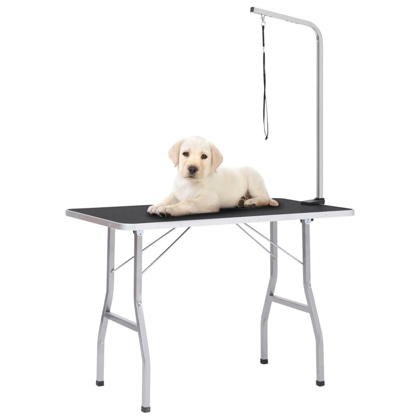 Dog Grooming Table Black and Silver