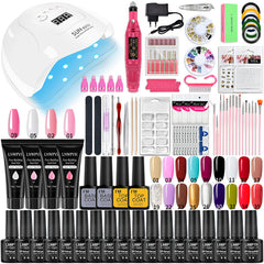 LNWPYH Nail Set UV LED Lamp Dryer With 18/12 pcs Nail Gel Polish Kit Soak Off Manicure Tools Set electric Nail drill Nail Tools