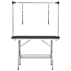 Adjustable Dog Grooming Table with 2 Loops and Basket