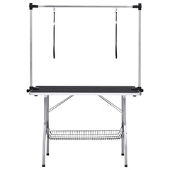 Adjustable Dog Grooming Table with 2 Loops and Basket