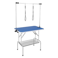 Pet Grooming Table Two Arms with Clamp, 36''x24'' Dog Grooming Station, Foldable Pets Grooming Stand for Medium and Small Dogs, Free No Sit Haunch Holder with Grooming Loop, Bearing 330lbs