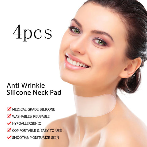 style: Neck, quantity: 4pcs - Silica gel anti wrinkle pad, chest sticking, pulling and tightening chest skin to prevent chest wrinkles, wrinkles, wrinkles, chest and heart.