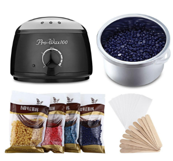 Quantity: 1 set+400g beans black, Model: UK - Hair Removal Electric Wax Warmer Machine