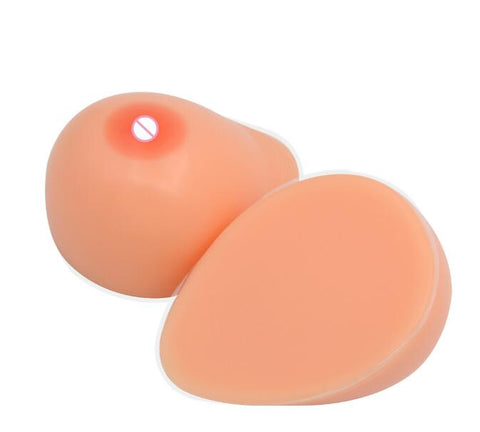 Size: 1800g, quantity: Q2pcs-Not sticky, style:  - Water drop type CD dressing breast milk pseudonym coser fake breast silicone fake chest for men and women to increase fake milk