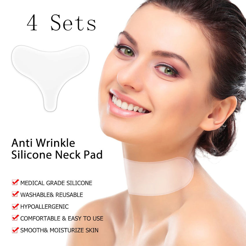style: T and Neck, quantity: 4 Set - Silica gel anti wrinkle pad, chest sticking, pulling and tightening chest skin to prevent chest wrinkles, wrinkles, wrinkles, chest and heart.
