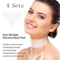 style: T and Neck, quantity: 4 Set - Silica gel anti wrinkle pad, chest sticking, pulling and tightening chest skin to prevent chest wrinkles, wrinkles, wrinkles, chest and heart.