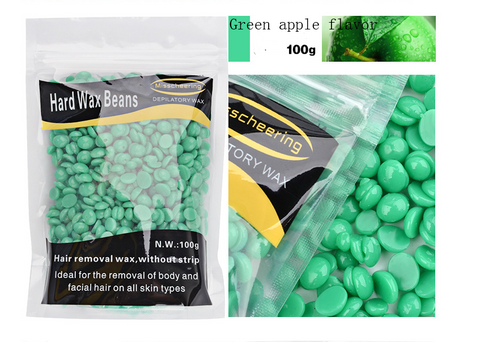 style: Green apple flavor 500g - Hair Removing Hard Wax Beans 100g