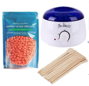 Quantity: 1 set+100g beans, Model: UK - Hair Removal Electric Wax Warmer Machine