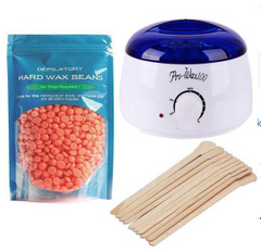 Quantity: 1 set+100g beans, Model: UK - Hair Removal Electric Wax Warmer Machine