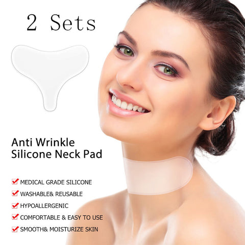 style: T and Neck, quantity: 2 Set - Silica gel anti wrinkle pad, chest sticking, pulling and tightening chest skin to prevent chest wrinkles, wrinkles, wrinkles, chest and heart.